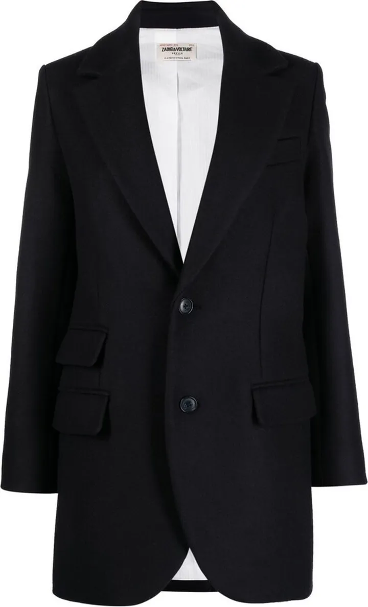 Single-Breasted Wool-Blend Coat