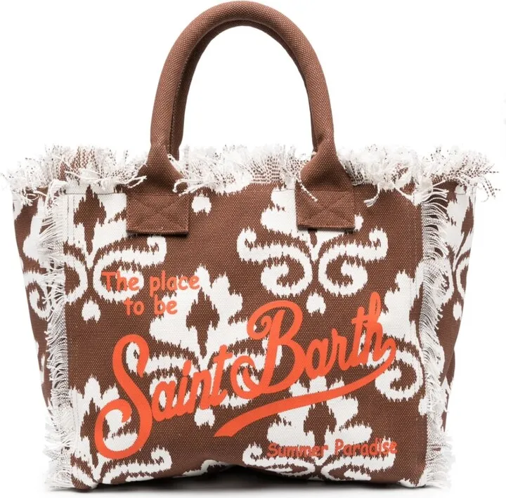 Colette ikat-print beach bag