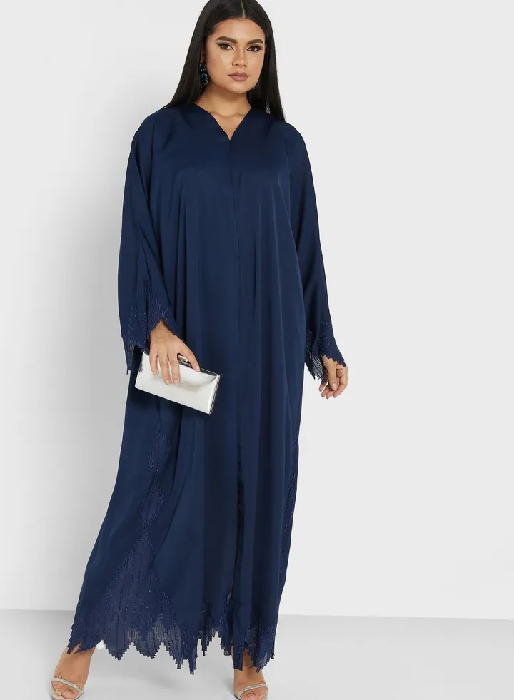 Lace Hem Detail Abaya