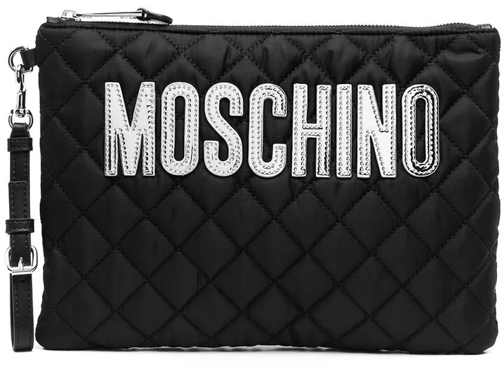 Quilted Logo Clutch Bag