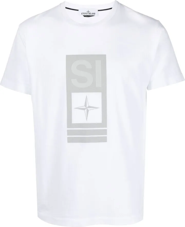 White Abbreviation One Print Cotton T-Shirt