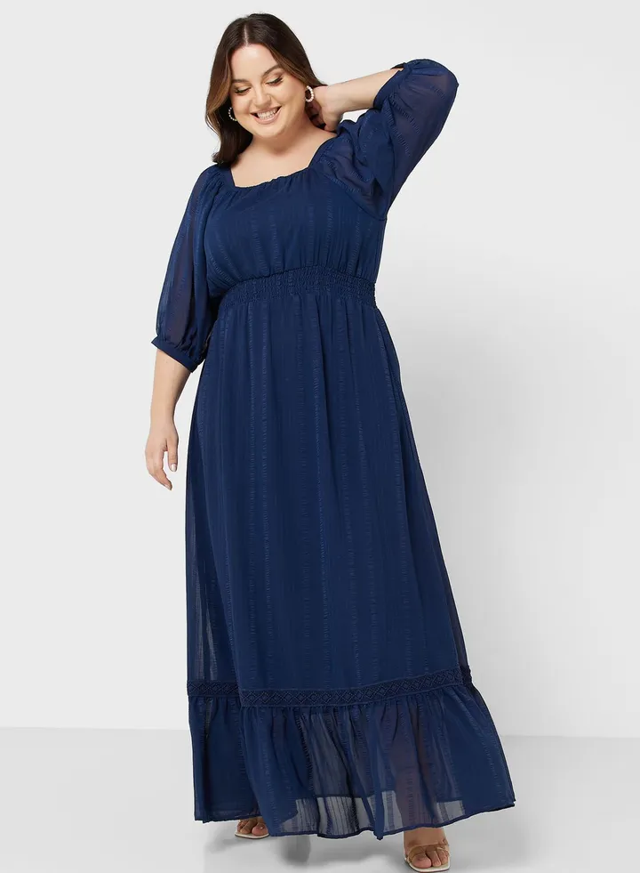 Puff Sleeve Detail Dress