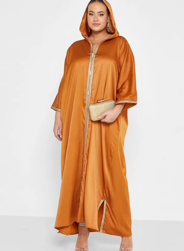 V-Neck Printed Jalabiya