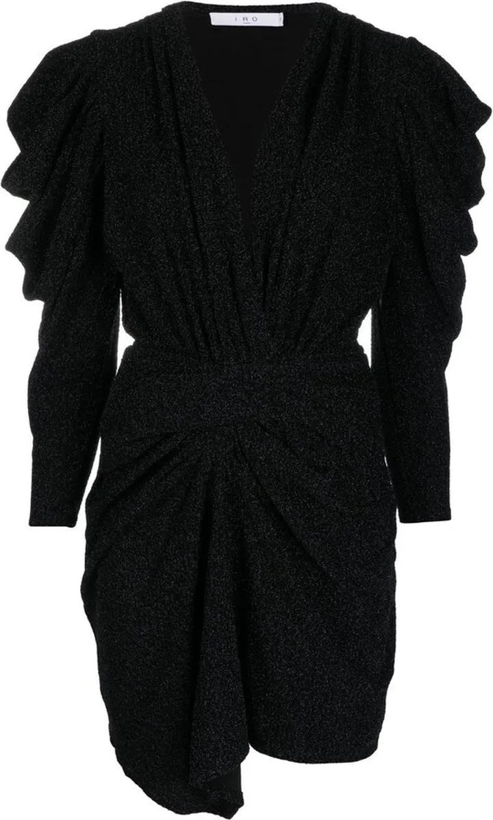 Glittery Long-Sleeve Short Dress