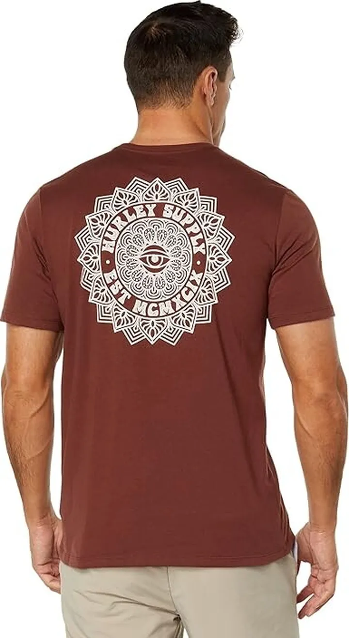 Hurley Explorer Mandala Short Sleeve Tee (Eclipse) Men's Clothing