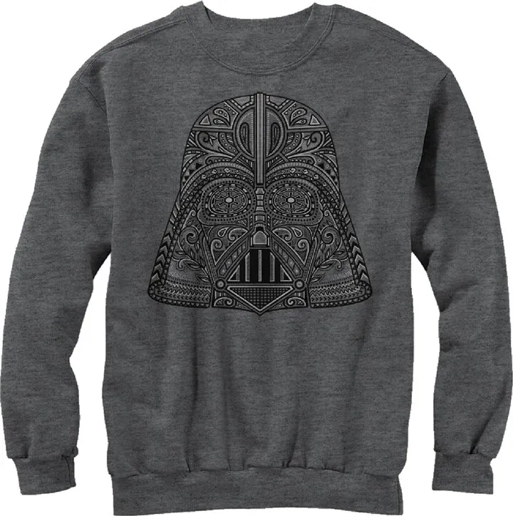Men's Star Wars Ornate Vader Helmet Sweatshirt - Charcoal Heather - 2X Large