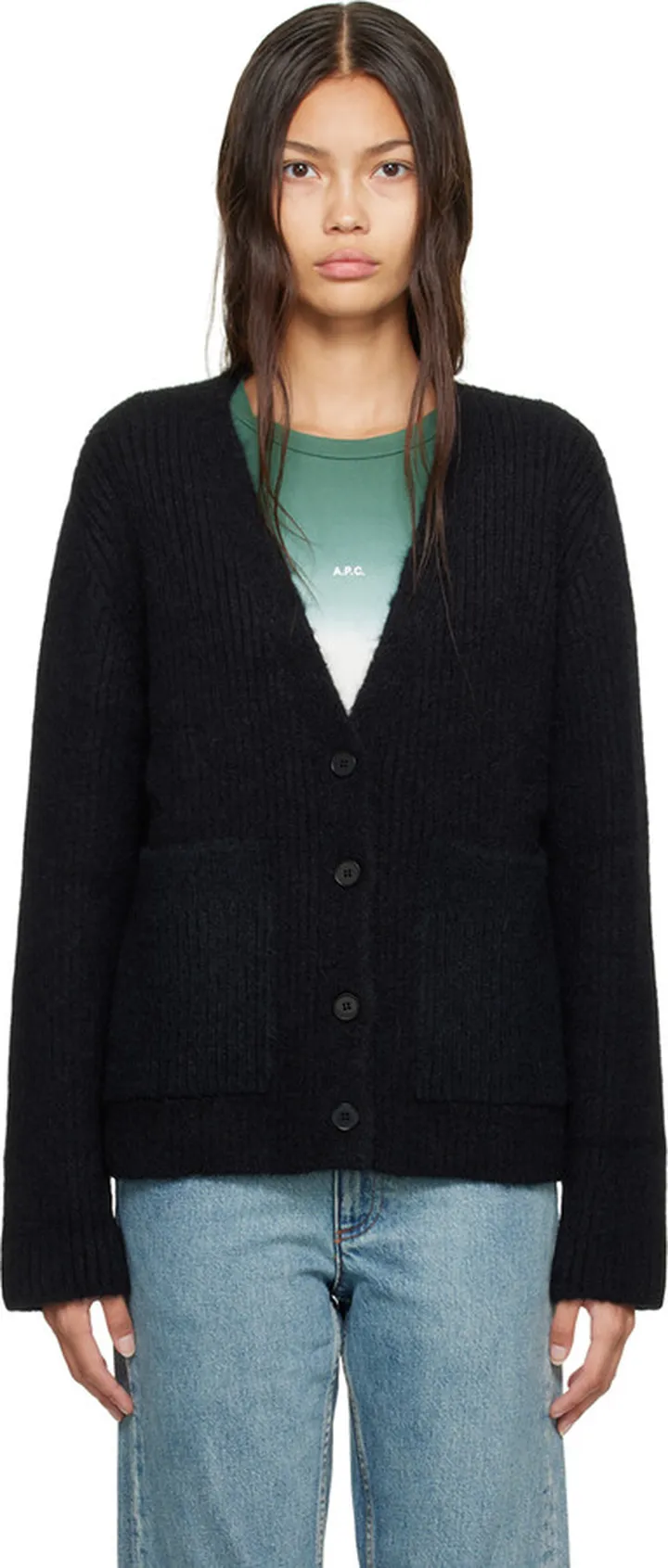 A.P.C. Black Claudine Cardigan