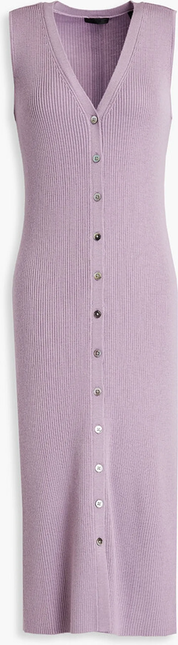 Ribbed merino wool midi dress