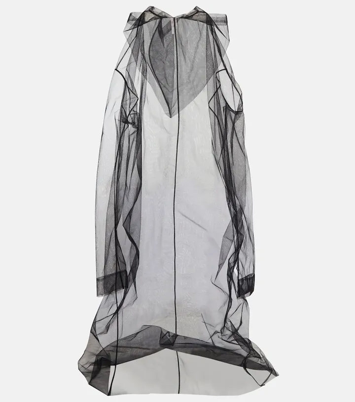 Semi-sheer organza cape