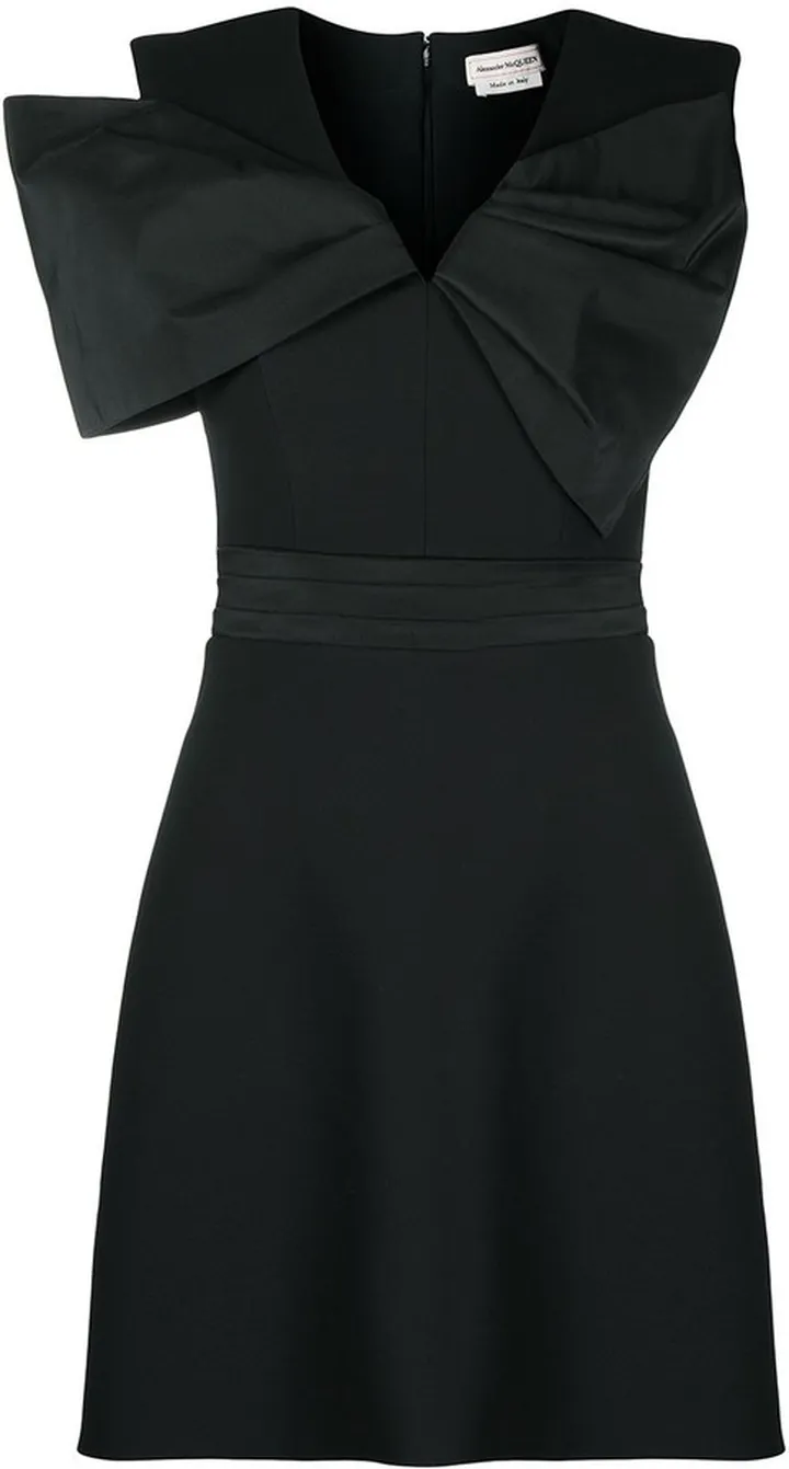 Oversize Bow-Detail Mini Dress