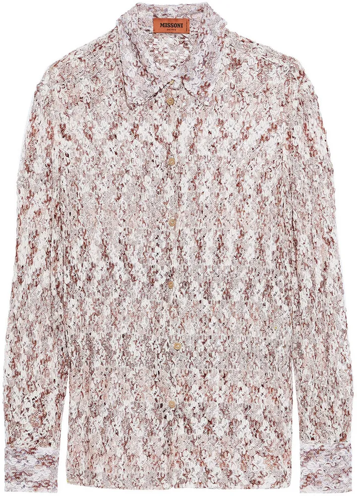 Crochet-knit shirt