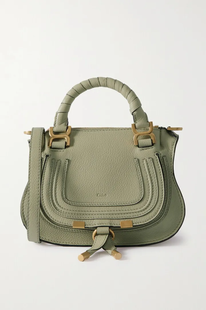 Chloé - + Net Sustain Marcie Mini Textured-leather Shoulder Bag - Green