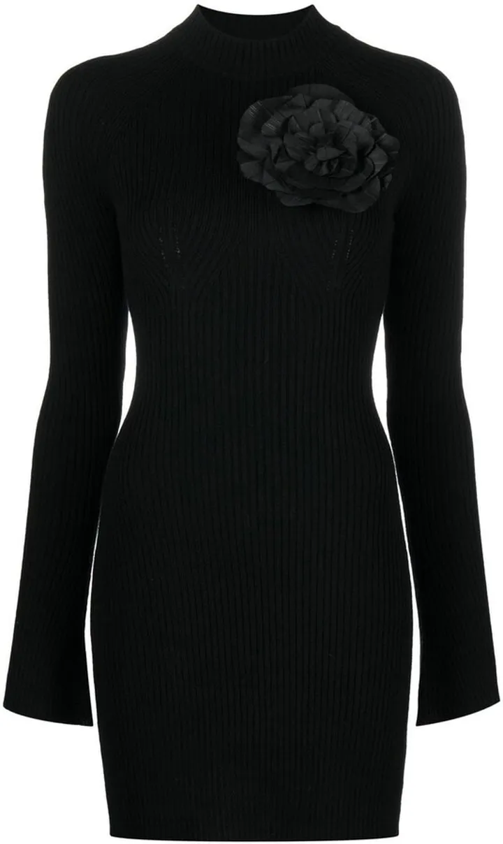 Cut-Out Wool Mini Dress