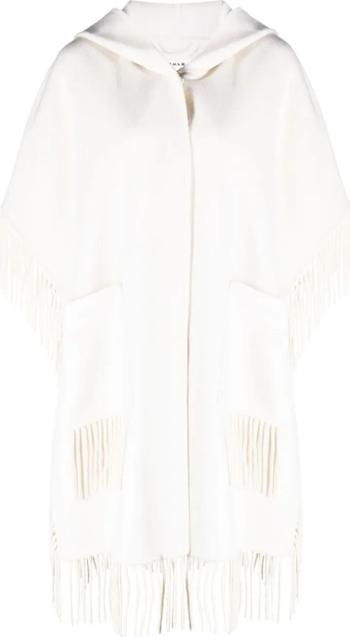 Fringed-Edge Short-Sleeve Cape