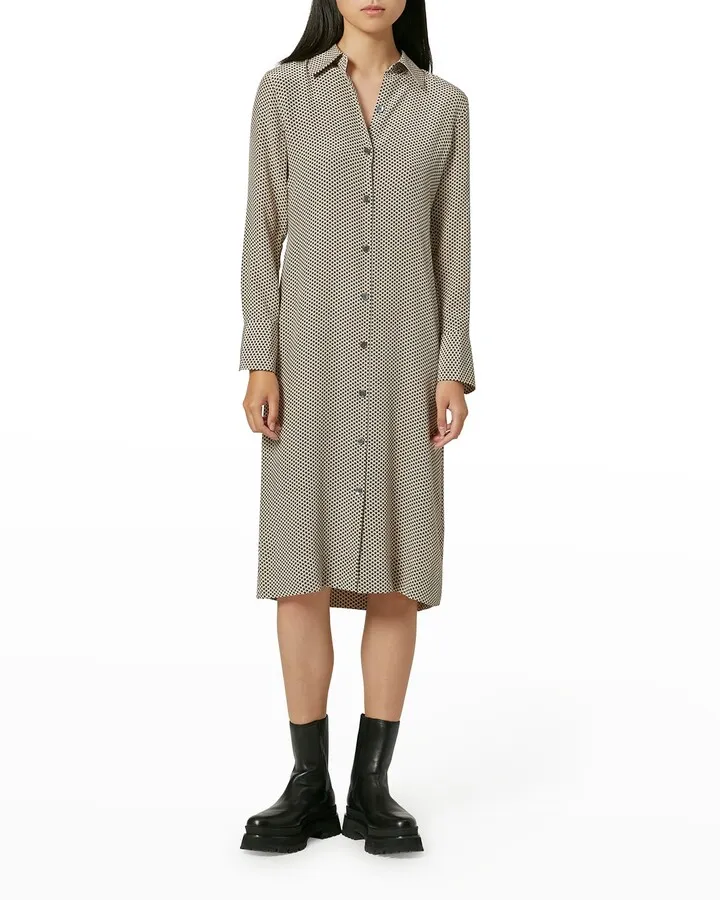 Antoine Stars-Print Silk Shirtdress