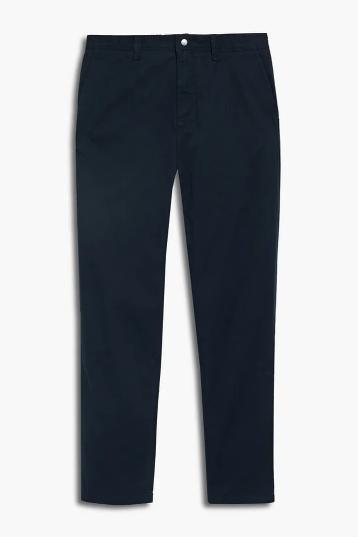 Straight-leg cotton-blend pants