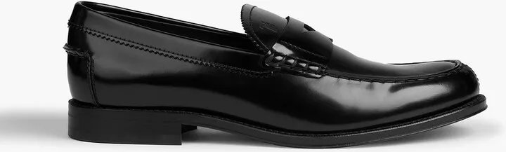 Glossed-leather penny loafers