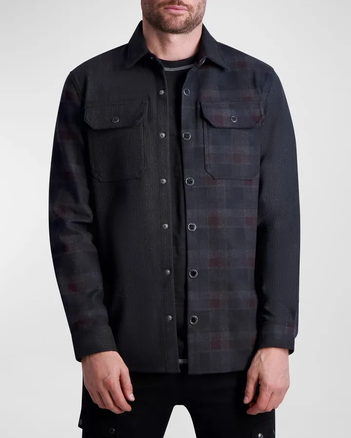 Men's Contrast Split Panel Sport Shirt