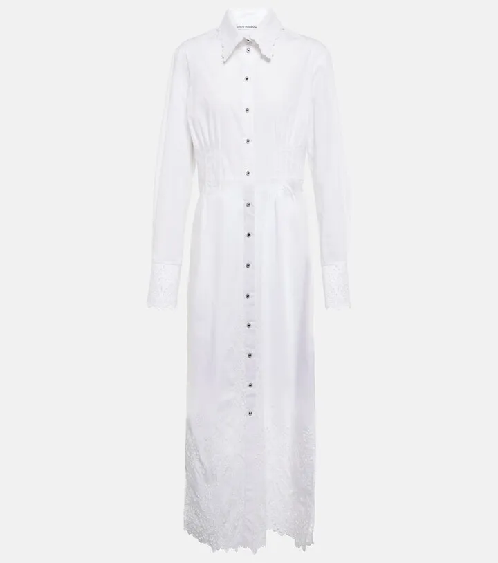 Broderie anglaise cotton shirt dress