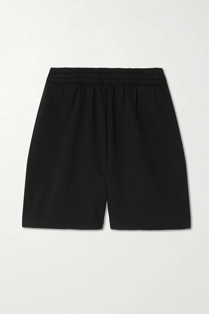 Skims - Boyfriend Fleece-back Cotton-jersey Shorts - Onyx
