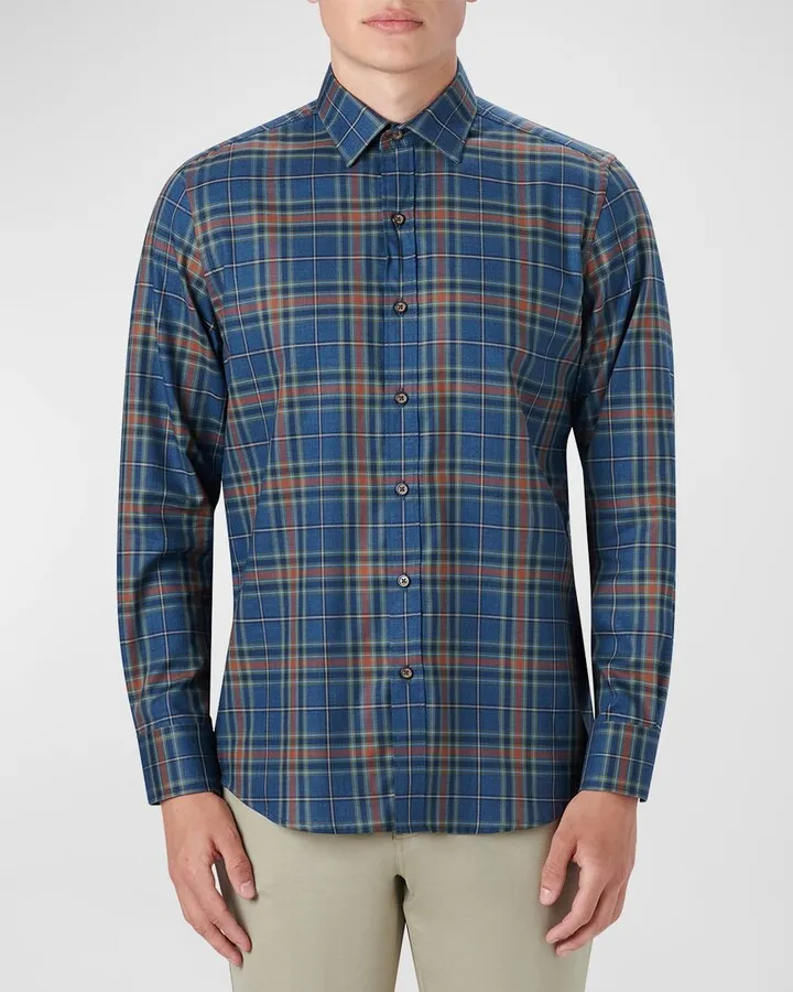 Men's Julian Shaped Plaid Sport Shirt