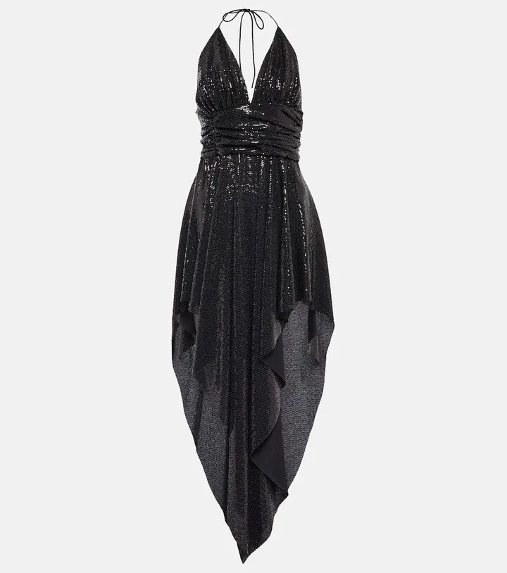 Sequined halterneck minidress
