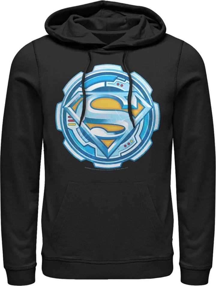Men's Superman Logo Gear Pull Over Hoodie - Black - Large