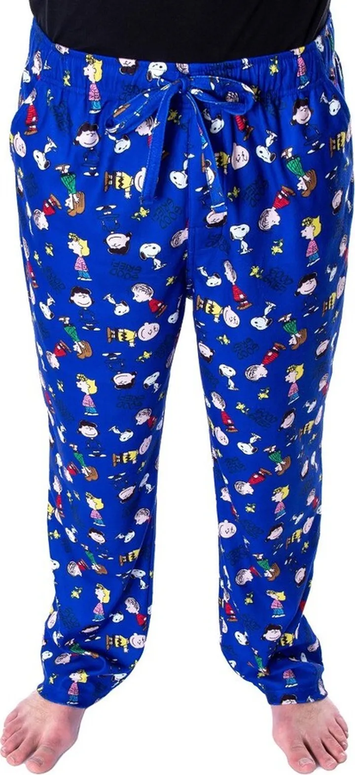 Peanuts Men's Good Grief! Allover Character Pattern Sleepwear Pajama Pants (3X) Blue