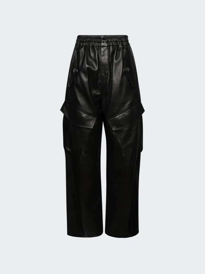 Leather Cargo Pant Black