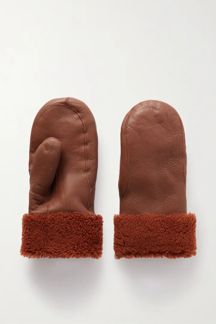 Yves Salomon - Shearling Mittens - Brown