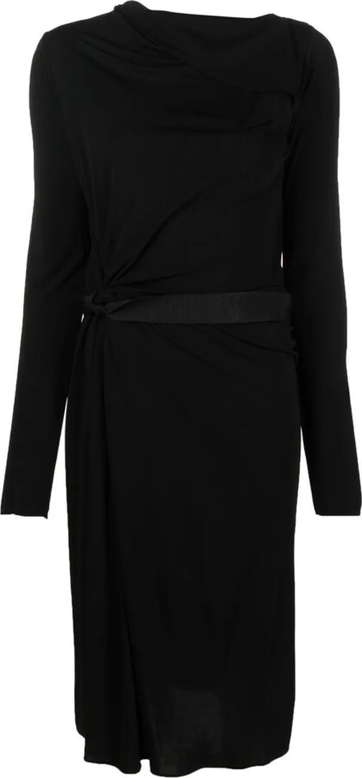 Long-Sleeved Belted Dress