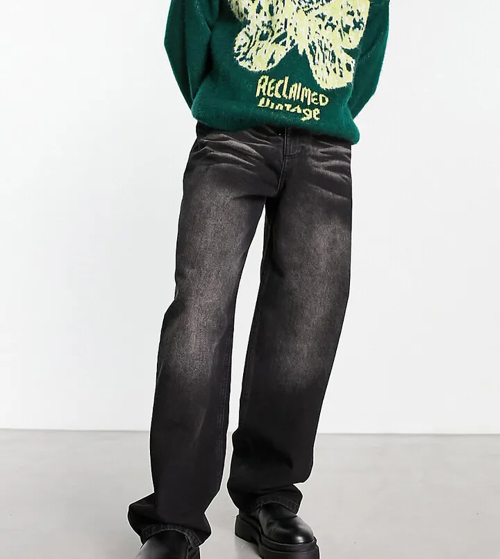 COLLUSION x014 baggy jeans in extreme washed black