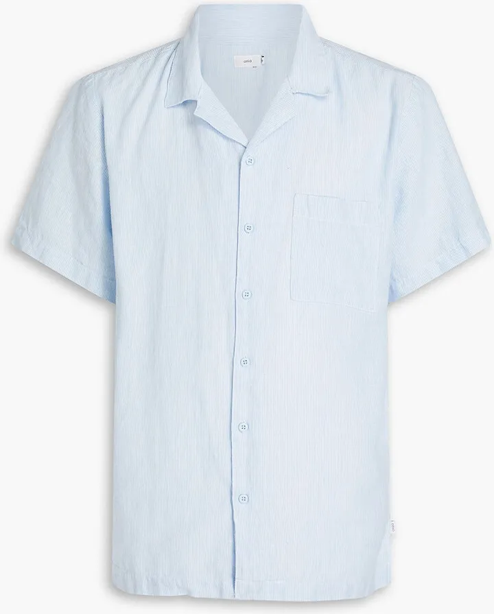 Striped linen-blend shirt