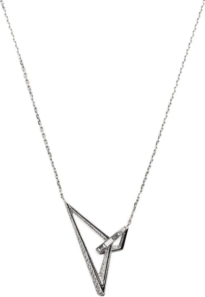 18K White Gold Vertigo Obtuse Diamond Necklace