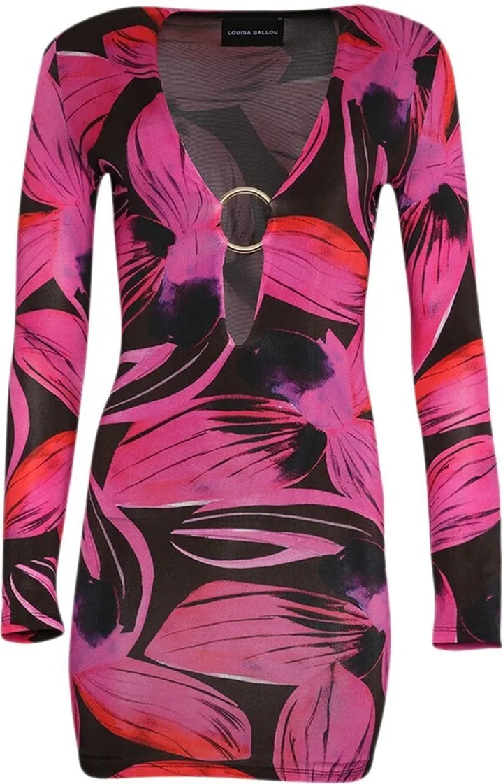 Helios botanical-print dress