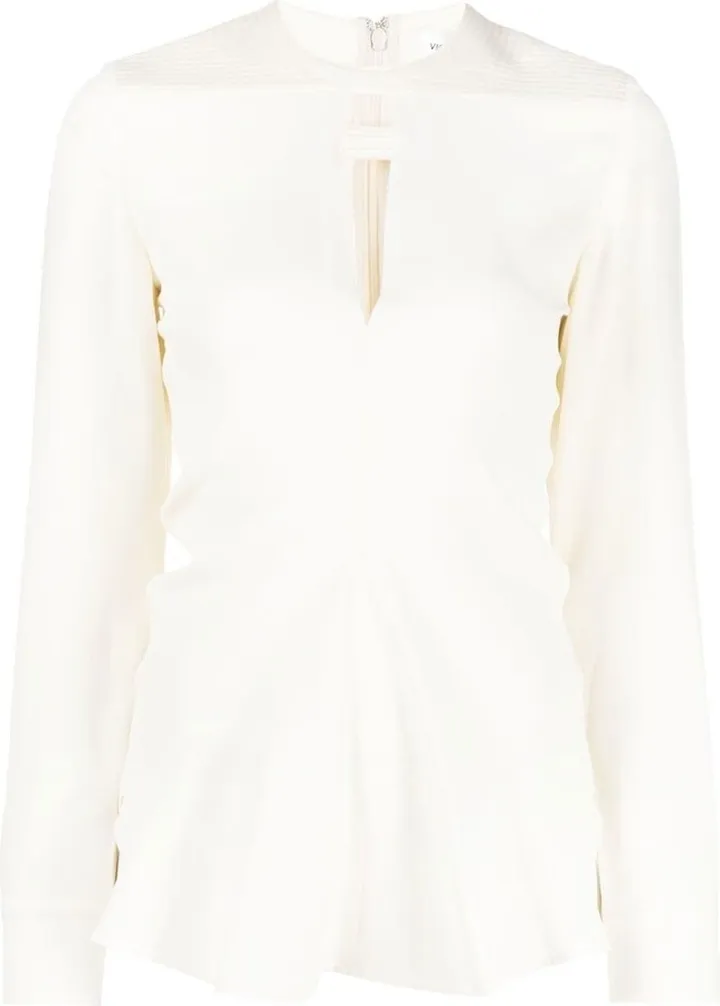 Long-Sleeve Peplum Blouse