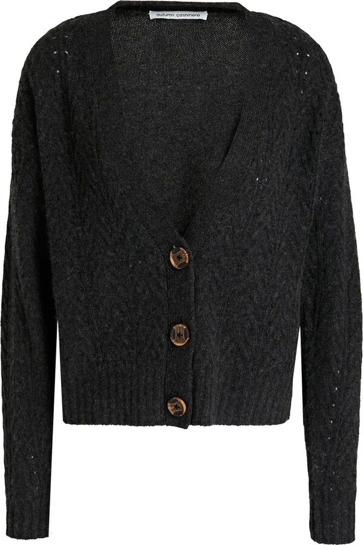 Cable-knit cashmere cardigan