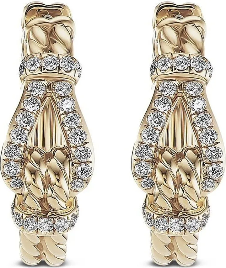 18kt yellow gold Thoroughbred Loop diamond hoop earrings