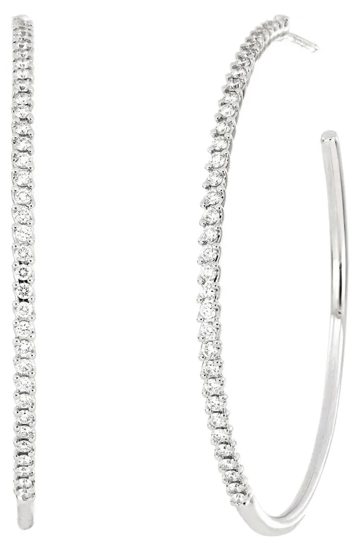 Pavé Diamond Hoop Earrings