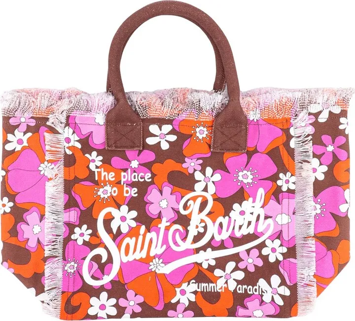 Canvas handbag with Retro Flower print