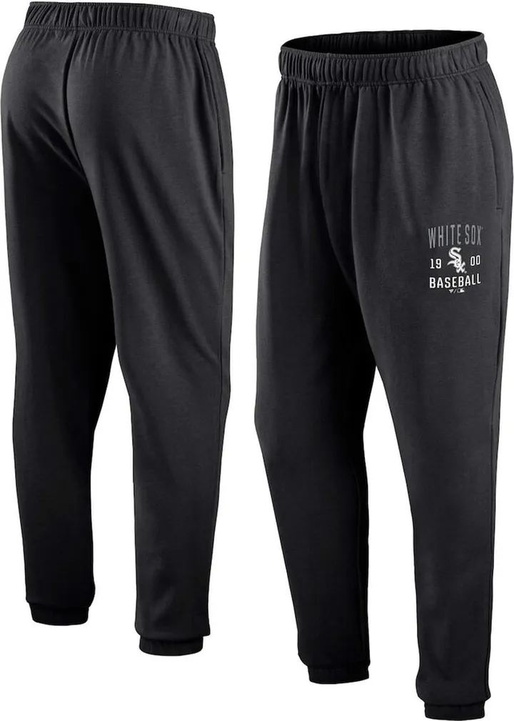 Men's Fanatics Branded Black Chicago White Sox Go Overboard Fleece Sweatpants