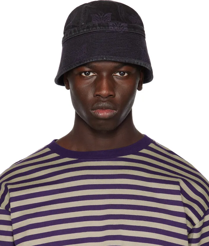 NEEDLES Black Jacquard Bucket Hat