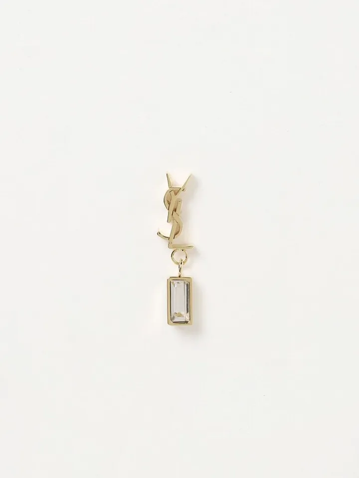 Saint Laurent metal and rhinestones earring