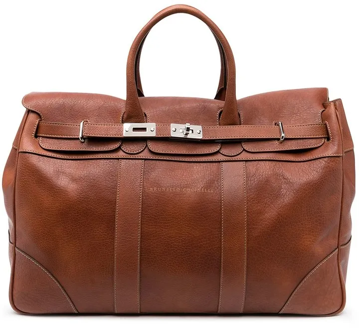 Top-Handle Leather Holdall Bag