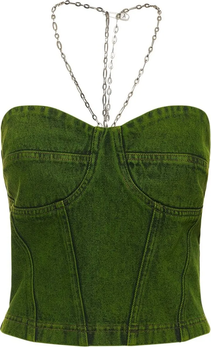 Lola cotton denim bustier top
