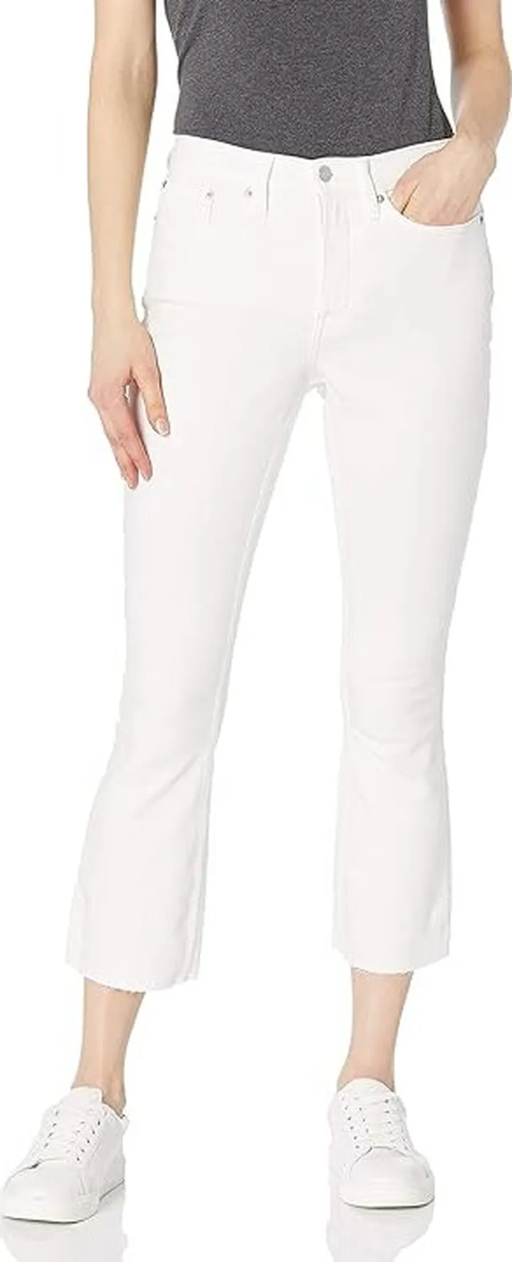Calvin Klein Women's Mid Rise Skinny Boyfriend Destructed Jean (White) Women's Jeans