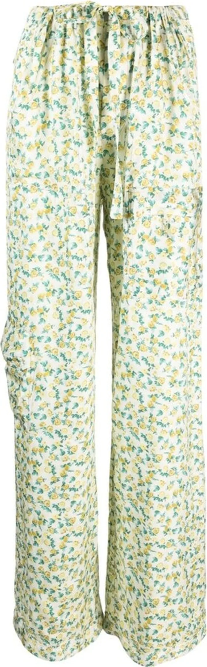 Floral-Print Drawstring-Waist Trousers