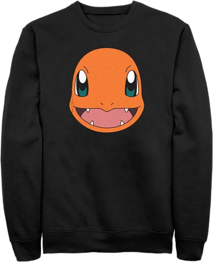 Men's Pokemon Charmander Smile Sweatshirt - Black - Medium