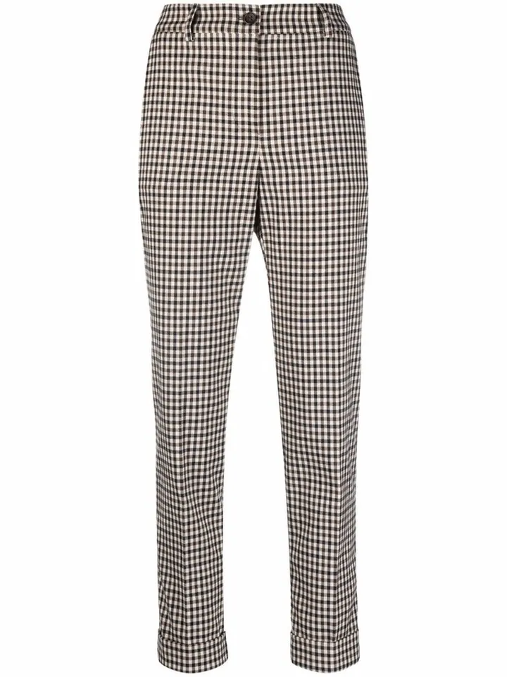 Gingham Cropped Trousers