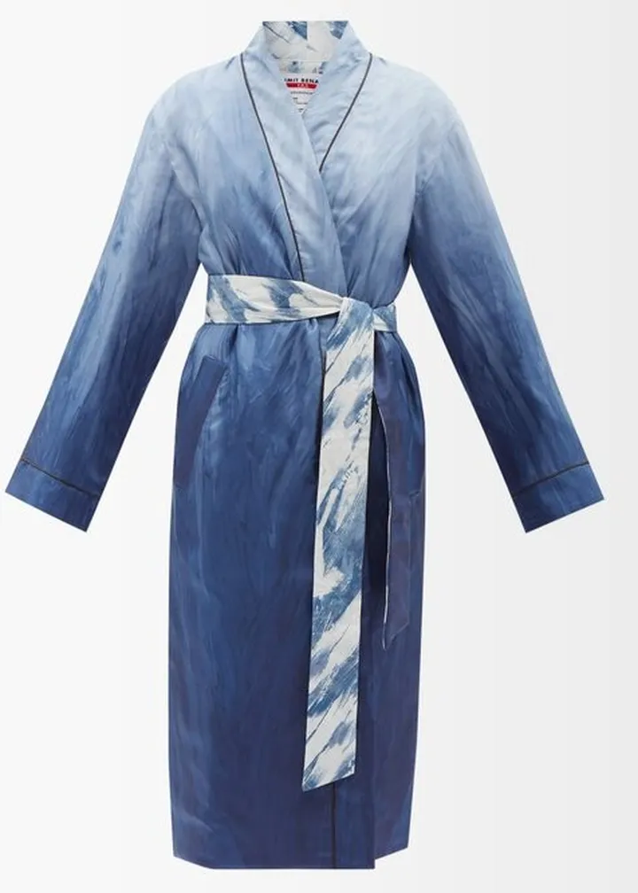 X Umit Benan Frank Reversible Silk-blend Robe